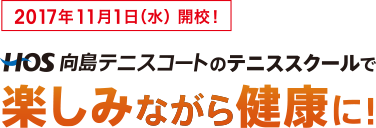 2017年11月1日(水)開校! HOS 向島テニスコートのテニススクールで楽しみながら健康に!